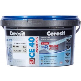 Ceresit CE40 SilicaActive Цветная водоотталкивающая затирка для швов до 10 мм в ведре 2 кг